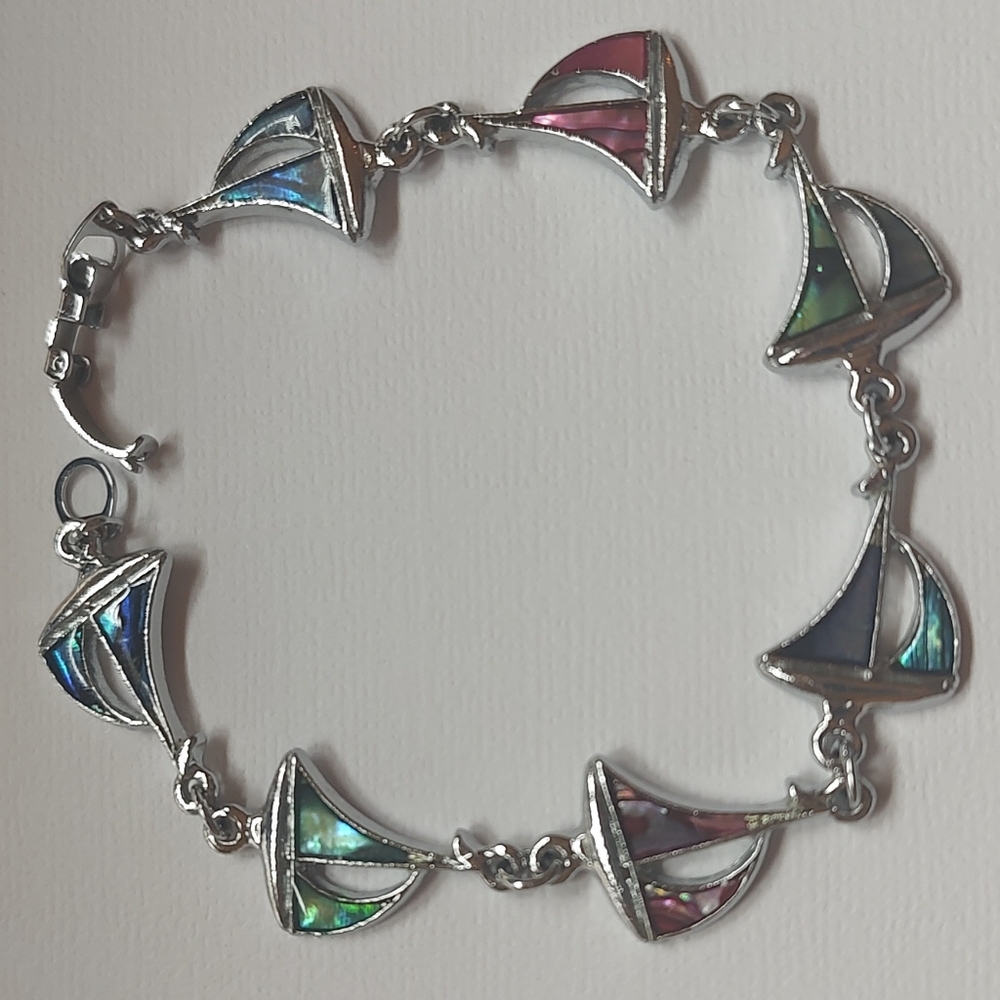 Sailboat Charm Bracelet with Multicolor Accents